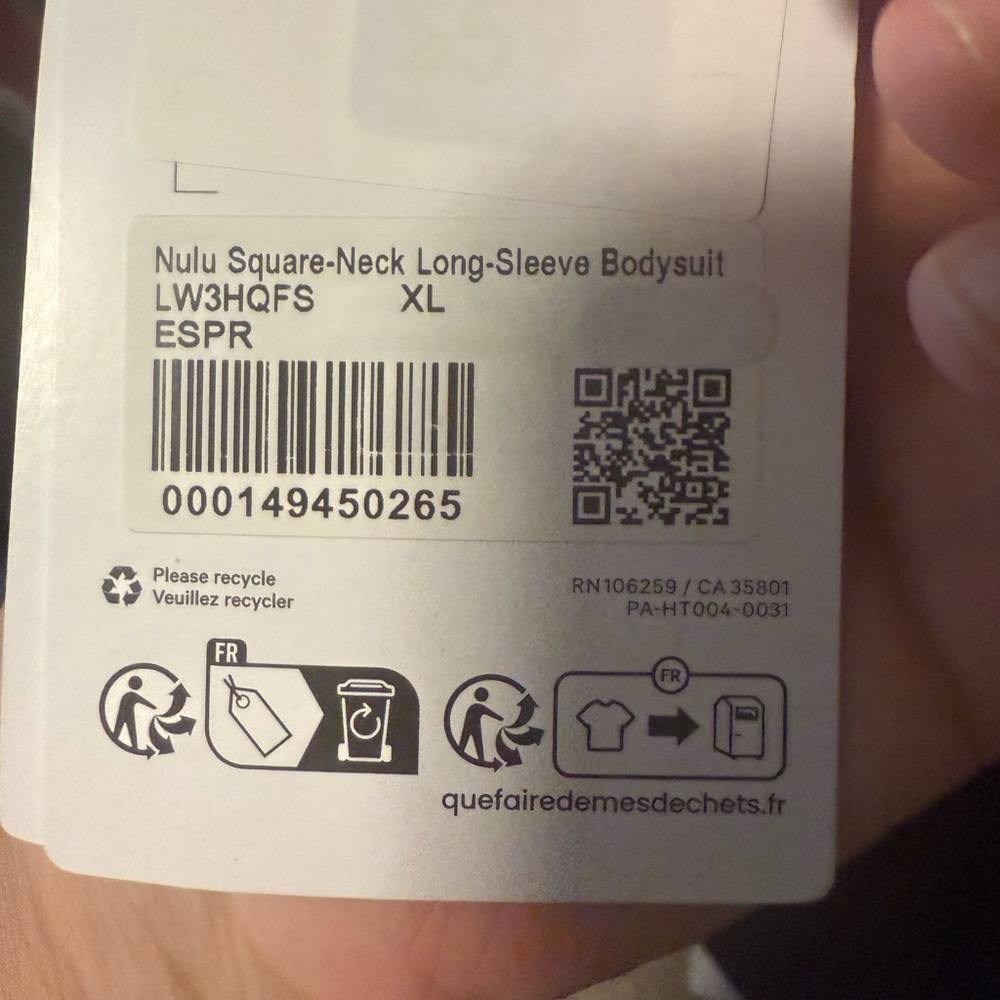 lululemon Espresso Nulu Square-Neck Long Sleeve Bodysuit - Picture 4 of 4